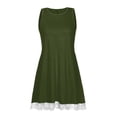 thumbnail image 5 of Pxiakgy summer dresses for women 2024 Summer Dress Women's Elegant Blouse Dress Plain Teenager Basic Clothing Tunic Summer Dress Teenager Dress womens summer dresses Army Green + L, 5 of 5