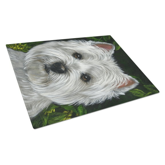 Carolines Treasures PPP3201LCB Westie Baby Face Glass Cutting Board Large, 12H x 16W, multicolor