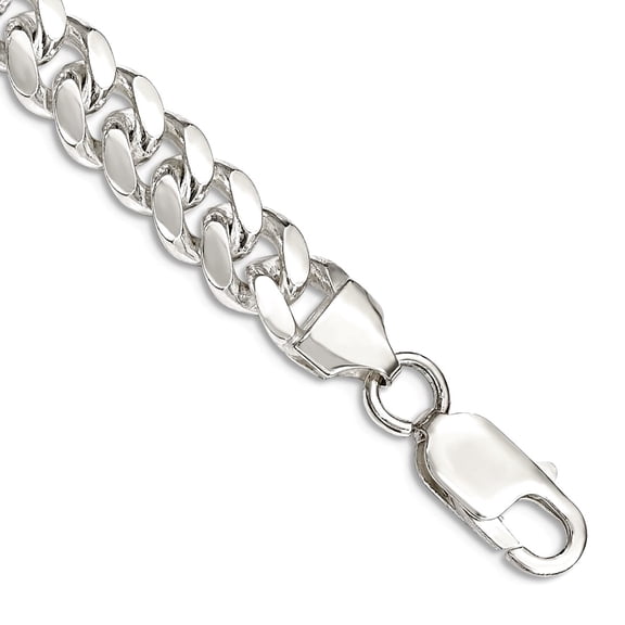 925 Sterling Silver 7.8mm Polished Domed Curb Chain Ankle Bracelet 10 Inch Anklet for Women and Men