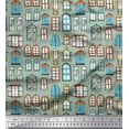 thumbnail image 1 of Soimoi Rayon Crepe Fabric Window Architectural Print Fabric by The Yard 46 Inch Wide, 1 of 1