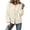 Beige, variant on Women's Solid Color Crewneck Button Down Knit Cardigan Sweater, Long Sleeve Lightweight Soft Stretchy Crop Knitwear with Drop Shoulder for Streetwear Home Lounge School Holiday Vacation Casual Beige