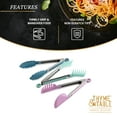 Thyme & Table NonScratch Silicone Tip Food Prep Locking Tongs, 3Piece
