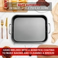 thumbnail image 4 of 2 Pack Detroit Style Pizza Pan 10 x 14 x 2.2 Inch with Handle Hard Rectangular Deep Pizzas Pans Non Stick Sicilian Style Pizza Pan Dish Pre Seasoned Bakeware Kitchenware, 4 of 6