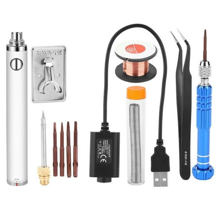 

cusimax Electric Soldering Iron 3.3-4.8V Welding Pen Cordless Repair Heater Tweezers Professional Portable Electrician Tool Kit