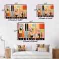 thumbnail image 4 of Designart Abstract Midcentury framed wall art decor, Midcentury framed wall art, Vintage Textiles Mid Century framed wall art I , Extra large Mid-Century Modern black framed wall art, black frame, 4 of 5