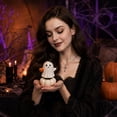 thumbnail image 3 of Halloween Decorations, Spinning Resin Pumpkin Ghost Figurine, Cute Rotating Desktop Ornament with Skull, Funny Holiday Party Home Office Table Centerpiece Gift, 3 of 7