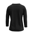 thumbnail image 4 of Telankuip 3/4 Length Sleeve Womens Tops Solid Color Stretch Slim Fit Crew Neck Casual T-Shirts Soft Comfortable Going out Basic Tees 2026 Simple and Stylish Summer Clothes Black XS, 4 of 5