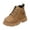 Khaki, variant on Toddler Boys Combat Ankle Boots Faux Leather Wide Fit Chunky Lug Sole Non Slip Mid Calf Hiking Booties