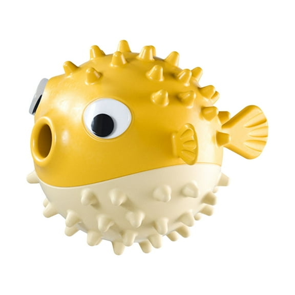 Dog Chew Toy Pufferfish Shape Interactive Bite Resistant Pet Toy for Treat Dispensing and Play