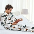 thumbnail image 6 of Naloa Cool Chicken Men’s Pajamas Set - Long Sleeve Button Down Sleep Shirt and Pajama Bottoms Sleepwear Set-Medium, 6 of 7
