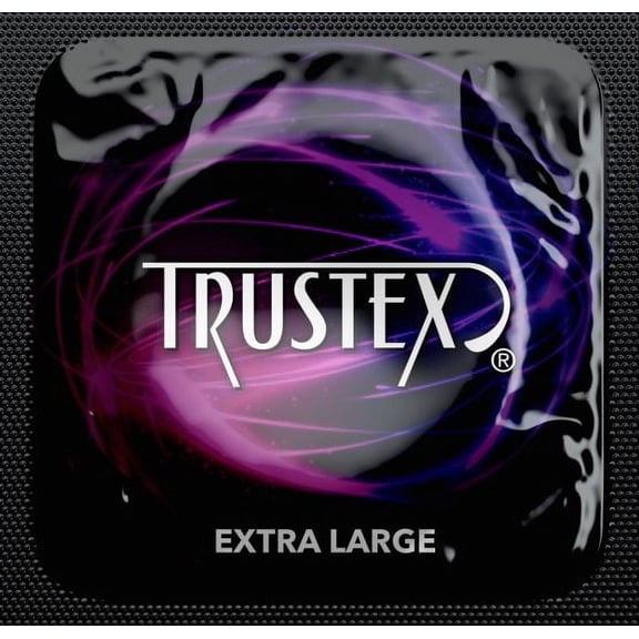 Trustex Extra Large Wider, Longer Lubricated Latex Condoms with a Silver Pocket Case-12 Count
