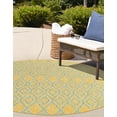 thumbnail image 6 of Jill Zarin Outdoor Collection Area Rug - Turks and Caicos (6' 7" Round Yellow and Aqua/Light Blue), 6 of 11