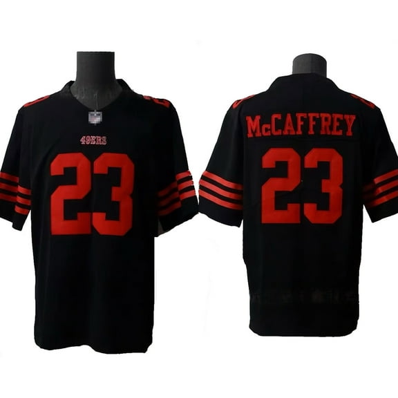 Men's Replica Classic Jersey McCaffrey #23 Tshirt Sports Game Tee Black-S