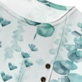 thumbnail image 3 of CLOOCL Summer Blouse Leaves Printed Short Sleeve Shirt Plus Size Women Clothing, 3 of 6