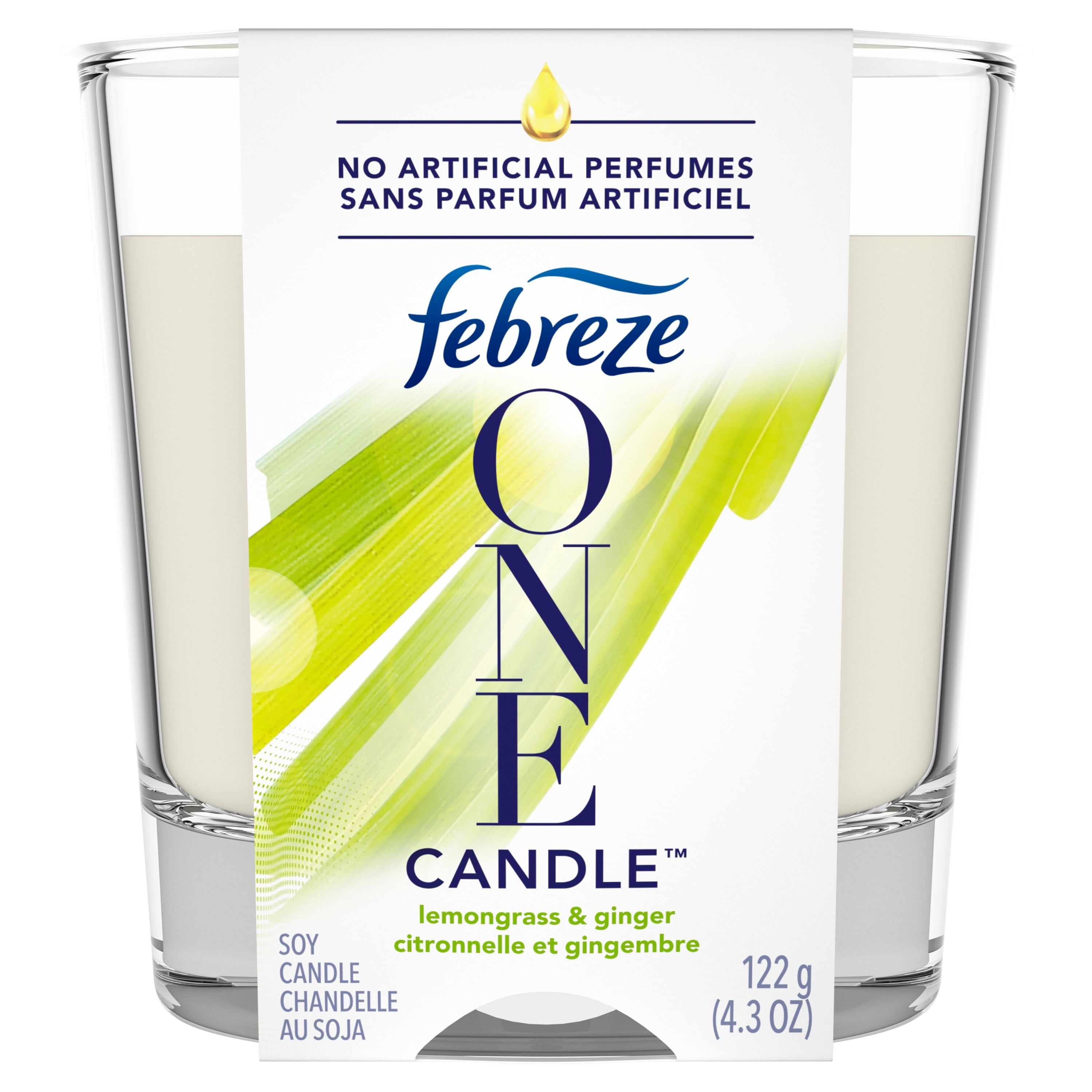 Febreze One Candle Air Freshener, Lemongrass & Ginger, 1 Ct