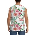 thumbnail image 4 of Pofeuu Flamingo Flower Print Men's Muscle T-Shirt, Sleeveless, Muscle Tank, Classic Muscle Tee Top For Men Casual Sleeveless Muscle T-Shirt Trendy Clothes-Large, 4 of 7
