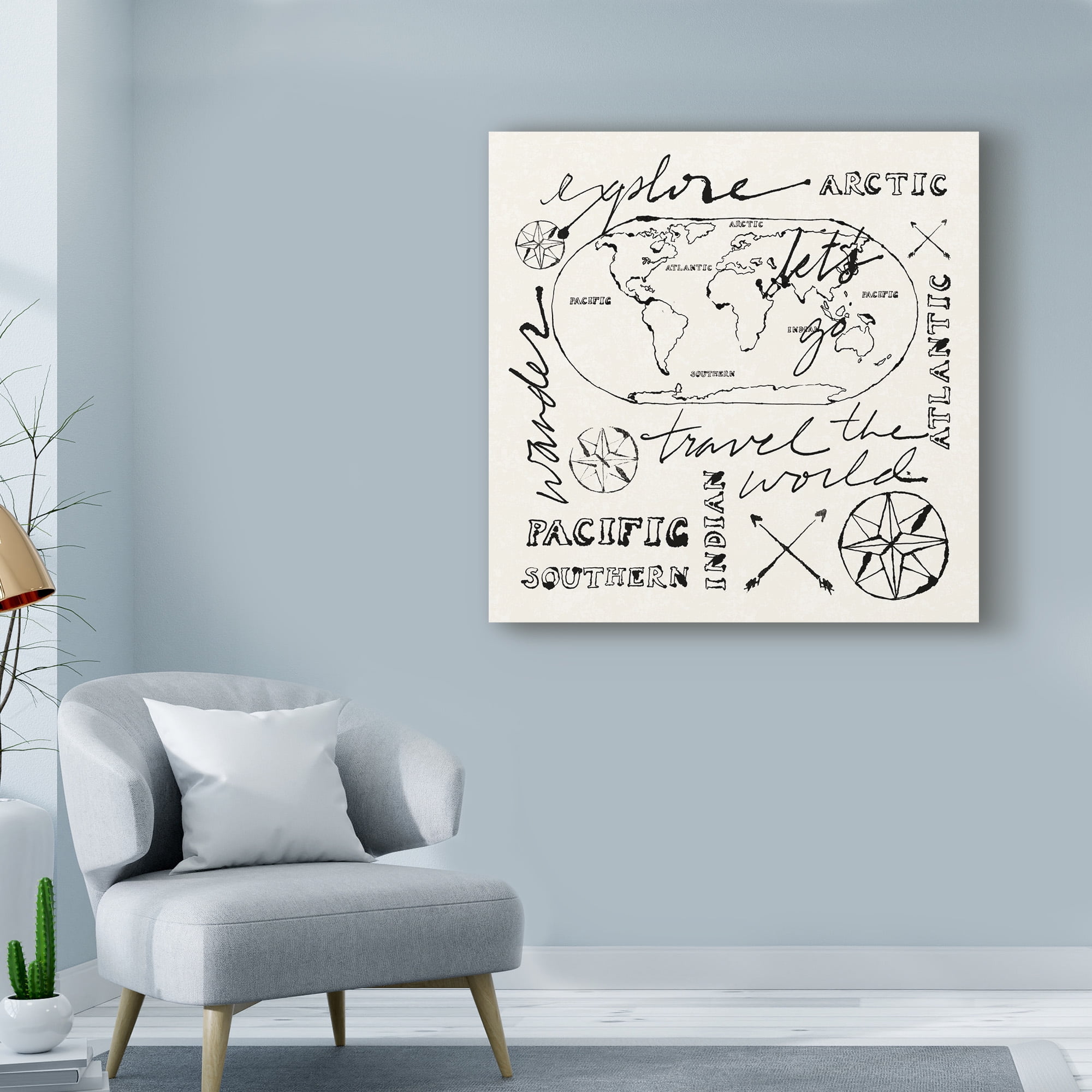 Trademark Fine Art 'Mapped Shorelines II' Canvas Art by Sue Schlabach