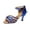 Blue, variant on Womens Latin Dance Shoes High Heel Sandals For Women Knot Decor Buckle Strap Dress Shoes Comfortable Mid Heel Sole Dance Sandals US :6