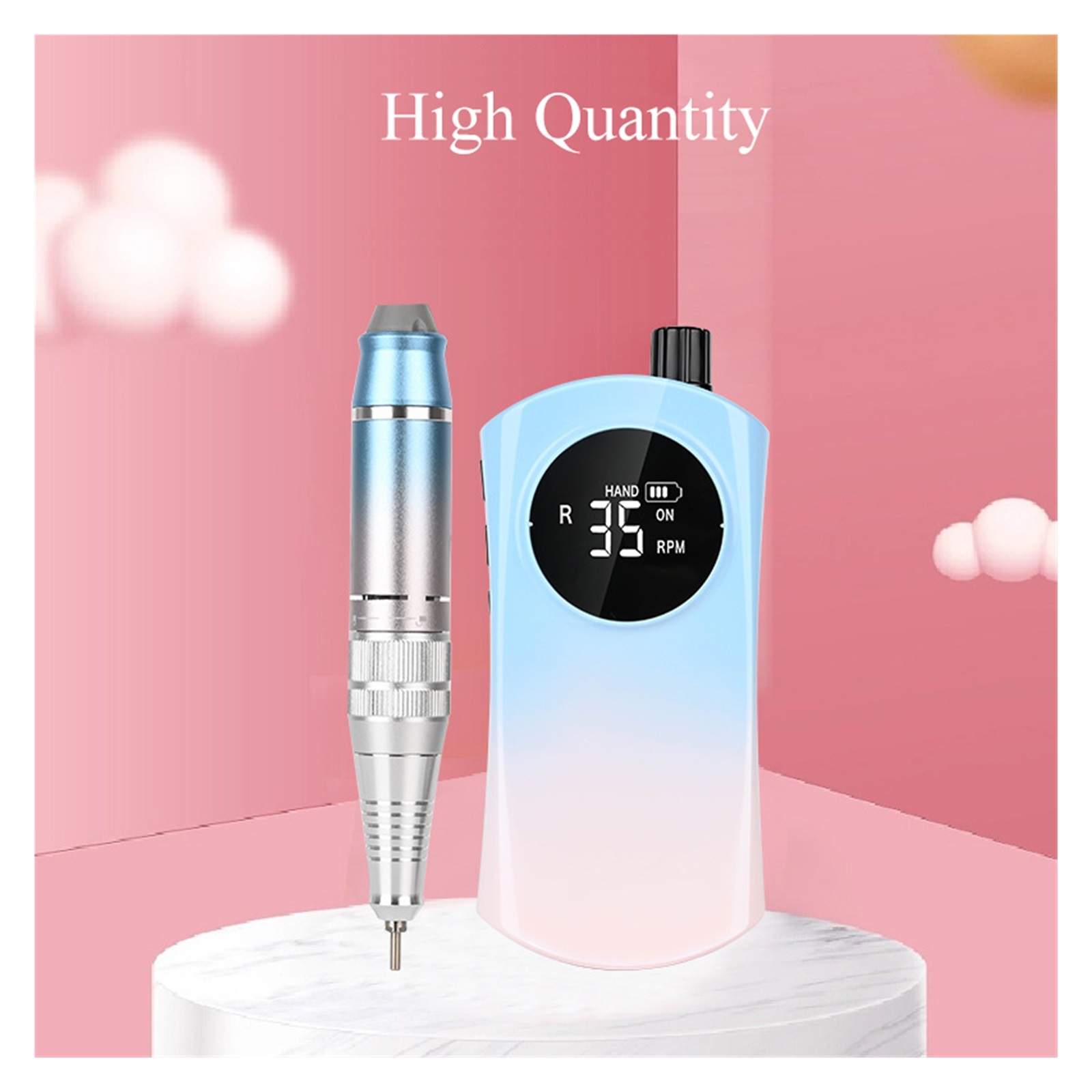 35000RPM Portable Electric Nail Drill Machine With LCD Display, Rechargeable Nails Sander For Acrylic Gel Polish ,Low Noise