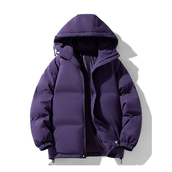 Ounisa Womens Puffer Jacket Full Zip Quilted Hooded Bubble Coats Padded Jacket Long Sleeve Winter Warm Coat Pocket