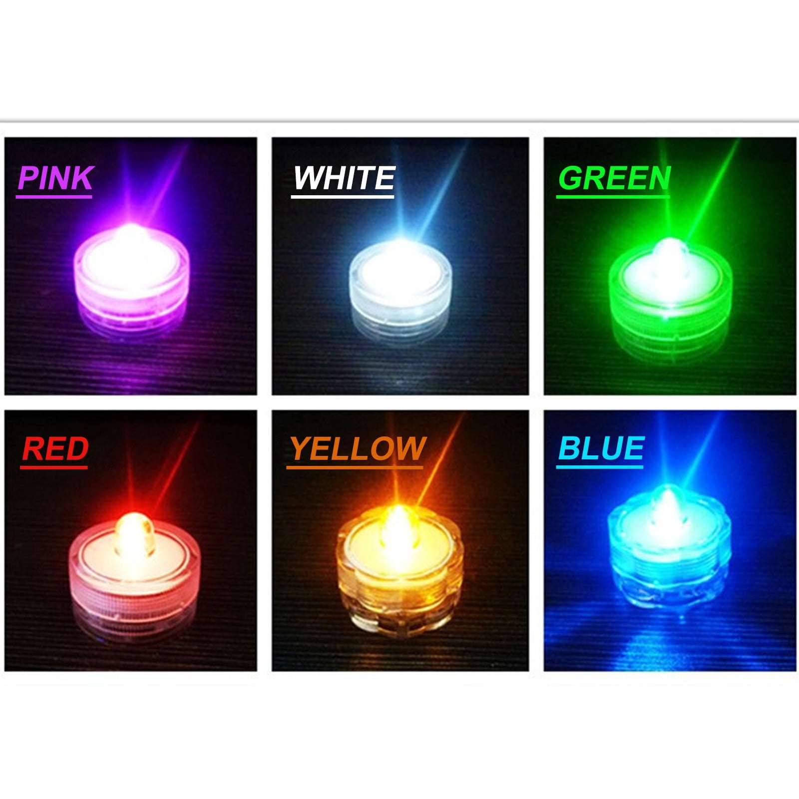 12PCS Submersible LED Lights, Tea Lights Pond & Fishing Celebration Flameles Waterproof Flameless Candles, Resin Plastic, Indoor Outdoor Use for Gifts