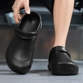 thumbnail image 6 of Men Women Garden Clogs Beach Shoes Work House Slippers Cushion Lightweight -on Back Strap Outdoor Classic Sandals(Black,10.5), 6 of 8