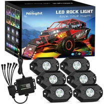 Nilight RGB LED Rock Lights Kit, 6 pods Underglow Multicolor Neon Light Pod with Bluetooth App Control Flashing Music Mode IP68 Exterior Wheel Well Light for Truck ATV UTV RZR SUV
