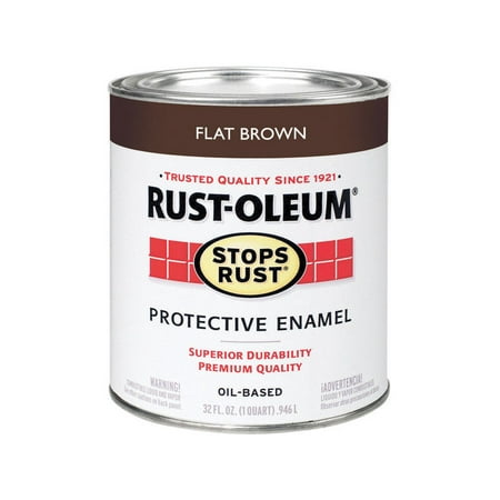 Rust-Oleum 239083 Stops Rust, 32 oz. Quart, Flat Brown