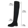 thumbnail image 5 of Pandaie Thigh High Over The Knee Boots for Women Low Block Heel Riding Boots Round Toe Stretch Walking Fall Winter Shoes Black 6, 5 of 7