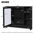 thumbnail image 5 of GZXS Medicine Cabinet, Wooden Bathroom Wall Cabinet with Soft Close Door, Adjustable Shelves & Towel Bar, Over Toilet Storage Cabinet Wall Mounted for Laundry, 36"L x 7.1"W x 28.7"H, Black, 5 of 9