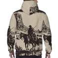 thumbnail image 7 of Lsque Western Desert Cowboy Pattern Casual Men's Hoodie,Hooded Sweatshirt with Kangaroo Pocket,Pullover Hoodie-X-Large, 7 of 7