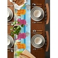 thumbnail image 2 of Summer Beach Table Runner 36 Inches, Retro Blue Green Coast Waves Oil Painting Bed Runner Dresser Scarves Tabletop for Indoor Outdoor Parties/Ceremony/Banquet, 13"x 36", 2 of 8