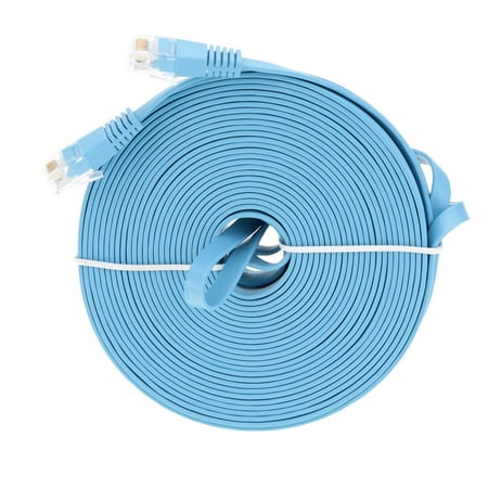 25m/82.02ft Blue High Speed Cat6 Ethernet Flat Cable RJ45 Computer LAN Internet Network (Best High Speed Internet For Streaming)