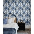 thumbnail image 5 of NextWall  Folk Floral Peel and Stick Wallpaper 20.5 in. W x 18 ft. L - Blue Sapphire & Pavestone, 5 of 8