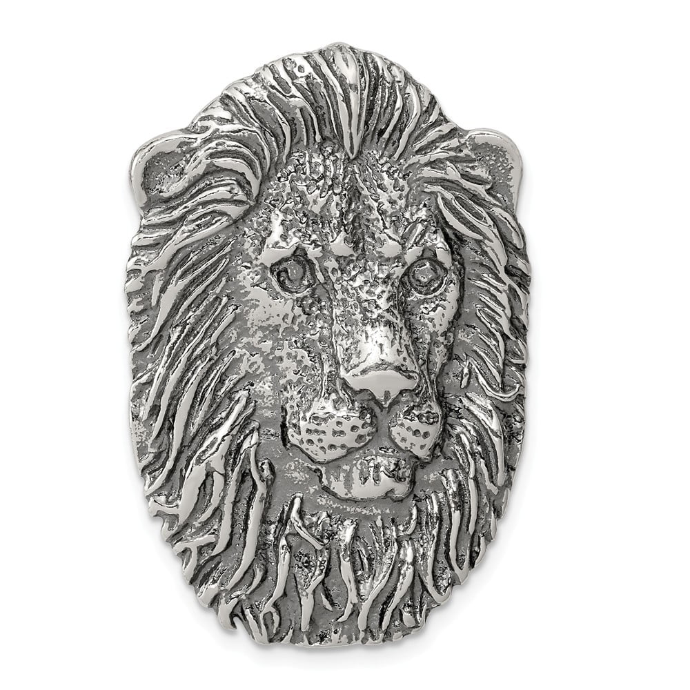 Vintage Big 925 Sterling Silver Cross & Lion Head Pendant Jewelry for Men Boys