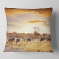 thumbnail image 2 of Designart African Zebras Walking in Row - African Landscape Printed Throw Pillow - 18x18, 2 of 5