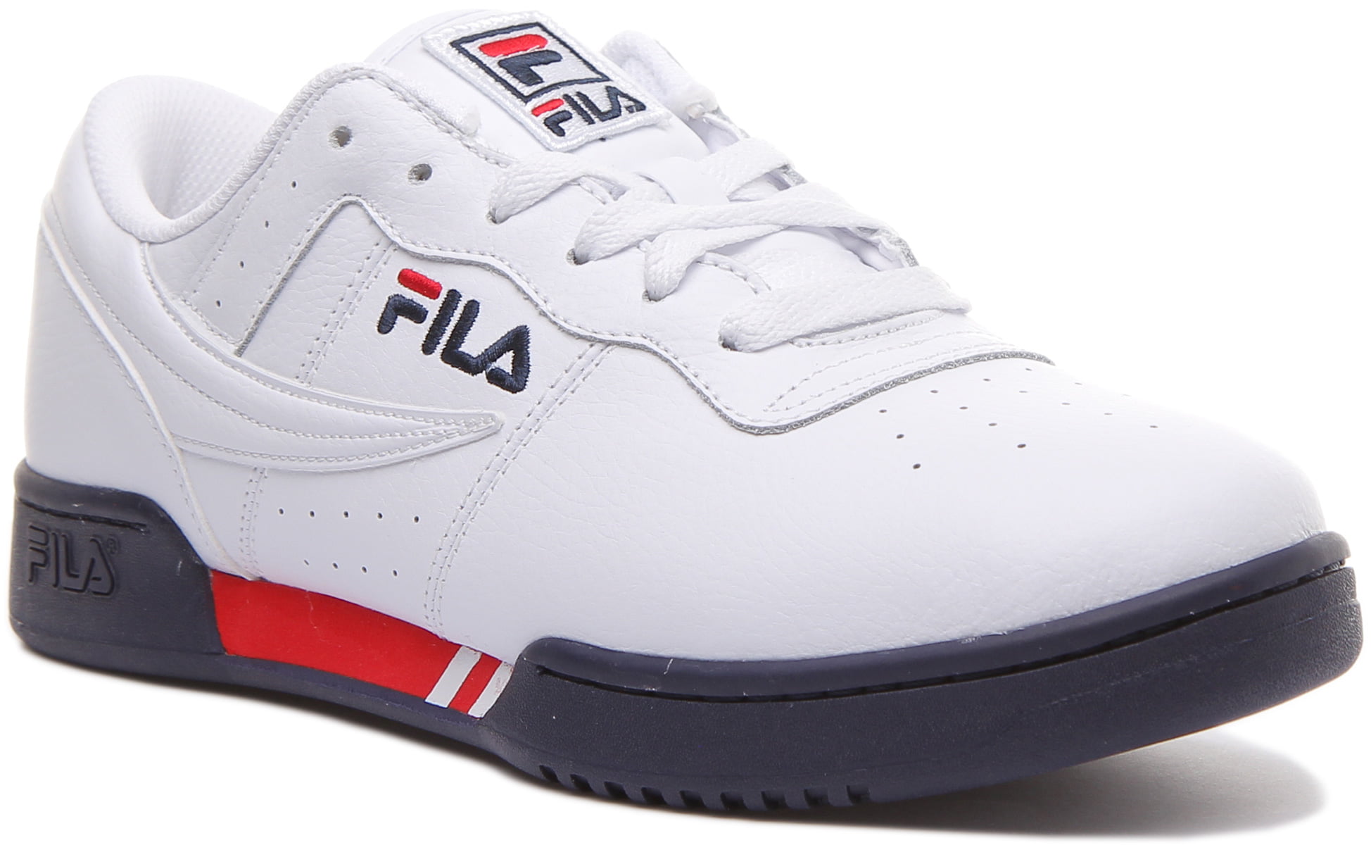 Fila Fitness Men's Lace Up Synthetic Leather Casual Sneakers In White Size 12 -
