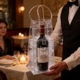 thumbnail image 6 of Collapsible Portable Wine Cooler Bag | Clear PVC Ice Pouch for Champagne, Beer & Beverages | Reusable Chiller with Handle for Parties & Outdoor Use, 6 of 7