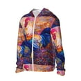 thumbnail image 2 of Gaeub Rooster Oil Painting Men's and Women's UPF 50+ Long-Sleeved Sun Protection Clothing, Fishing Shirt Long Sleeve Zip - Medium, 2 of 9