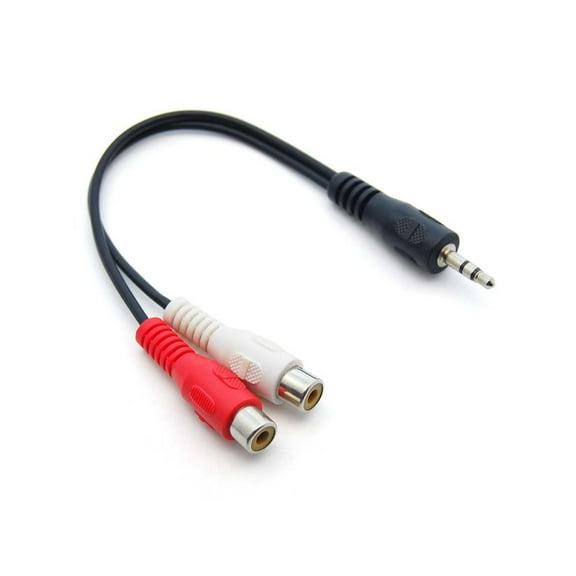 ACCL 6 inch 3.5mm Stereo Plug to 2xRCA-F Cable, 1 Pack