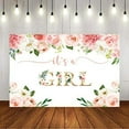 thumbnail image 3 of Aperturee It's a Girl Baby Shower Backdrop Watercolor Pink Floral Photography Background 5x3ft Flower Baby Girl Party Decorations Photo Booth Photoshoot Props Banner Supplies, 3 of 4