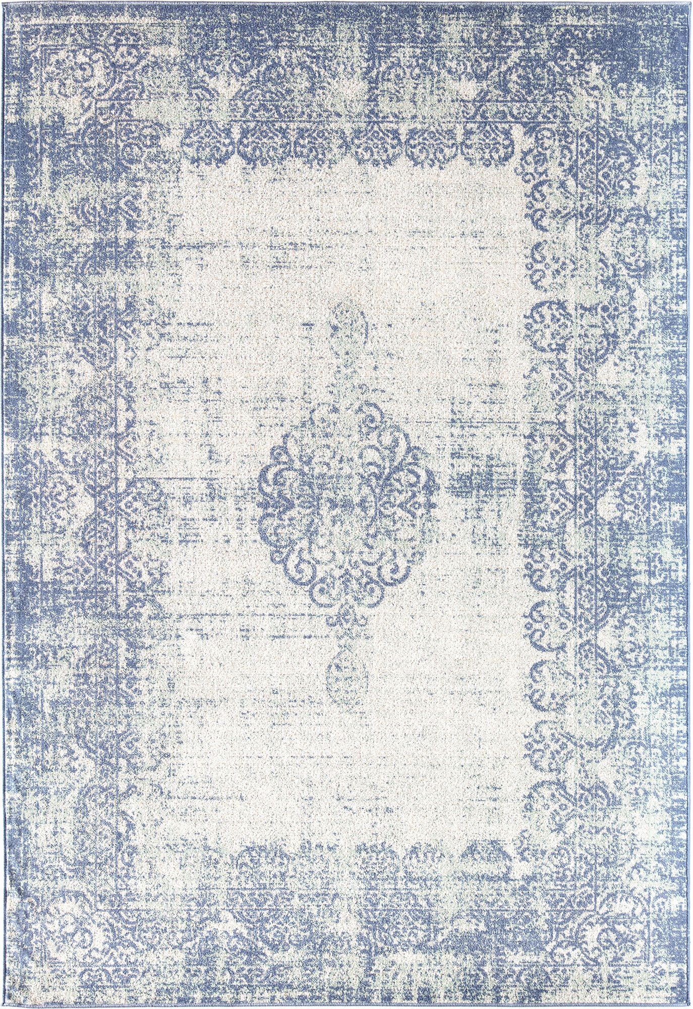 Rugs America Zyra ZL50A Pale Blue Transitional Vintage Area Rug, 5'x7'