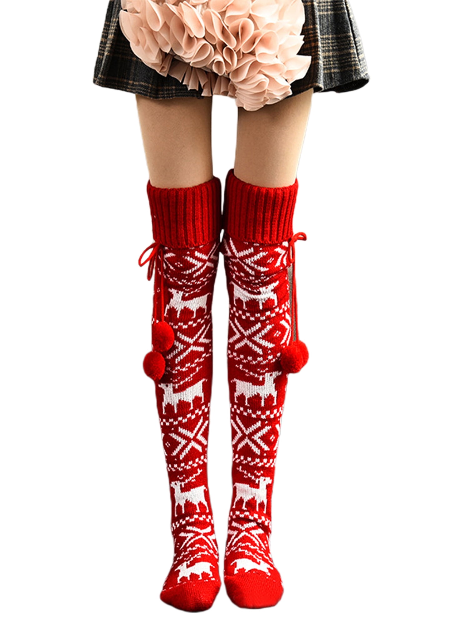 Christmas Dog Lover Long Tight Thigh High Socks Over The Knee High Boot Stockings Leg Warmers