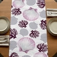 thumbnail image 5 of Table Runners 72 Inches Long Dress Scarves, Shell Coral Coastal Farmhouse Kitchen/Dining Table Runner, Coffee Tablerunners, Nautical Summer Beach Ocean Sea 18x72 Inch, 5 of 9