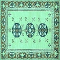 thumbnail image 1 of Ahgly Company Indoor Square Abstract Turquoise Blue Modern Area Rugs, 3' Square, 1 of 4
