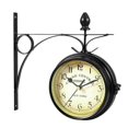thumbnail image 1 of Wrought Iron Clock Vintage Decorative Double-sided Wall Clock, 1 of 4