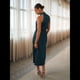 thumbnail image 4 of Vestido de Satén de Verano 2025 para Mujer, Elegante, Sin Mangas, con Cuello Alto, para Cóctel o Fiesta. Azul Marino XL, 4 of 10