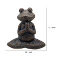 thumbnail image 4 of 17 Inch Resin Hammered Sitting Frog Accent Decor, Joined Hands, Bronze-Saltoro Sherpi, 4 of 4