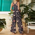 thumbnail image 7 of Fgvctg Valentine's Day Jumpsuits for Women Dressy Wide Leg Pant Date Night Spaghetti Straps Festival Love Heart Print Jumpsuits Sleeveless Bib Overalls Sprimg Romper Clothing With Pockets Navy 4XL, 7 of 7