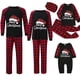 thumbnail image 3 of Pijamas familiares a juego de Navidad, sombrero de Navidad a cuadros rojos, letras de Feliz Navidad, conjunto de pijamas negros con pijamas de bebé, 3 of 3